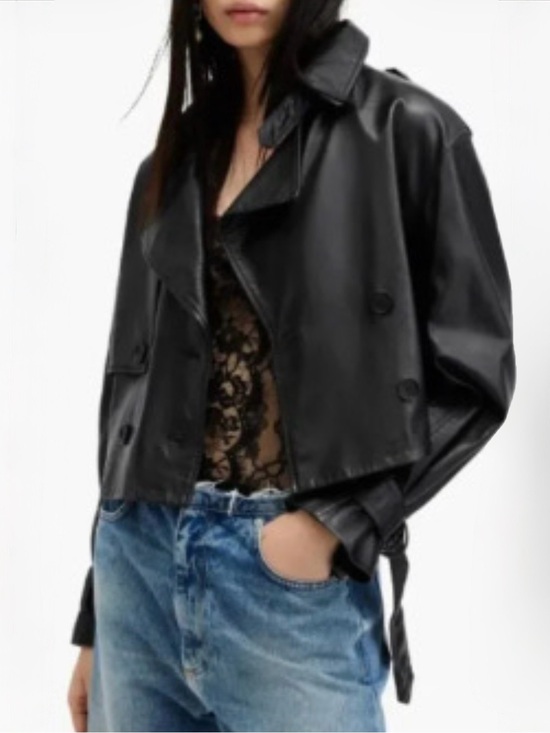 All Saints Jackets & Blazers - AllSaints Hendry Cropped Leather Trench—Small